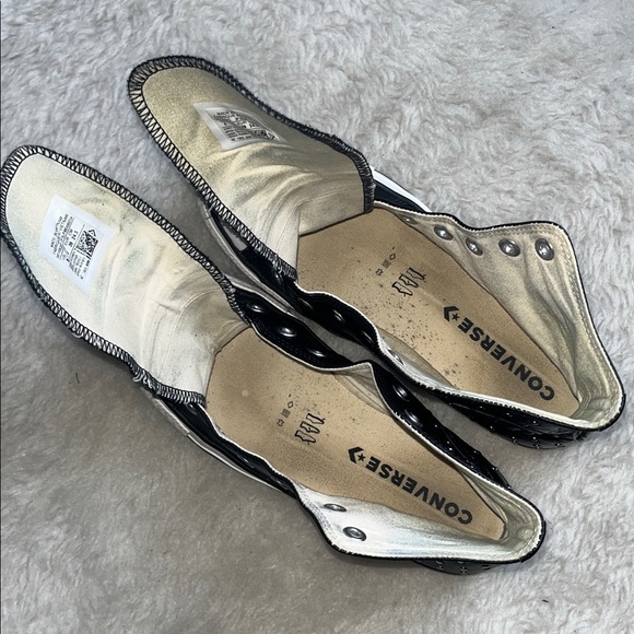 Converse CTAS Black leather High-Tops with silver stud detail size - Picture 6 of 12